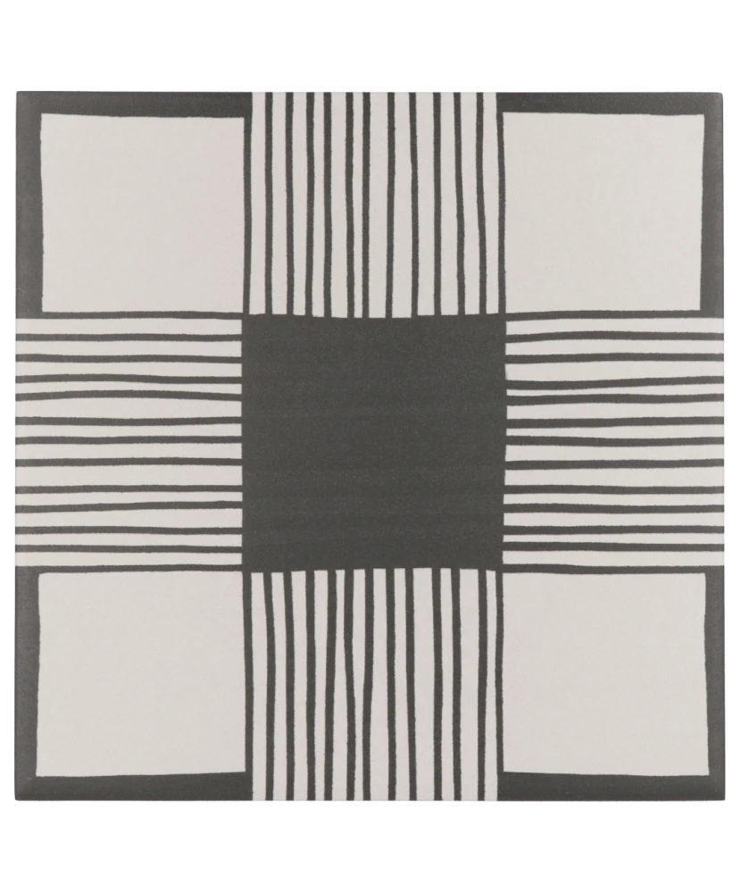 Carrelage Caprice Cloth B&W 20x20 cm - vue de face du carreau