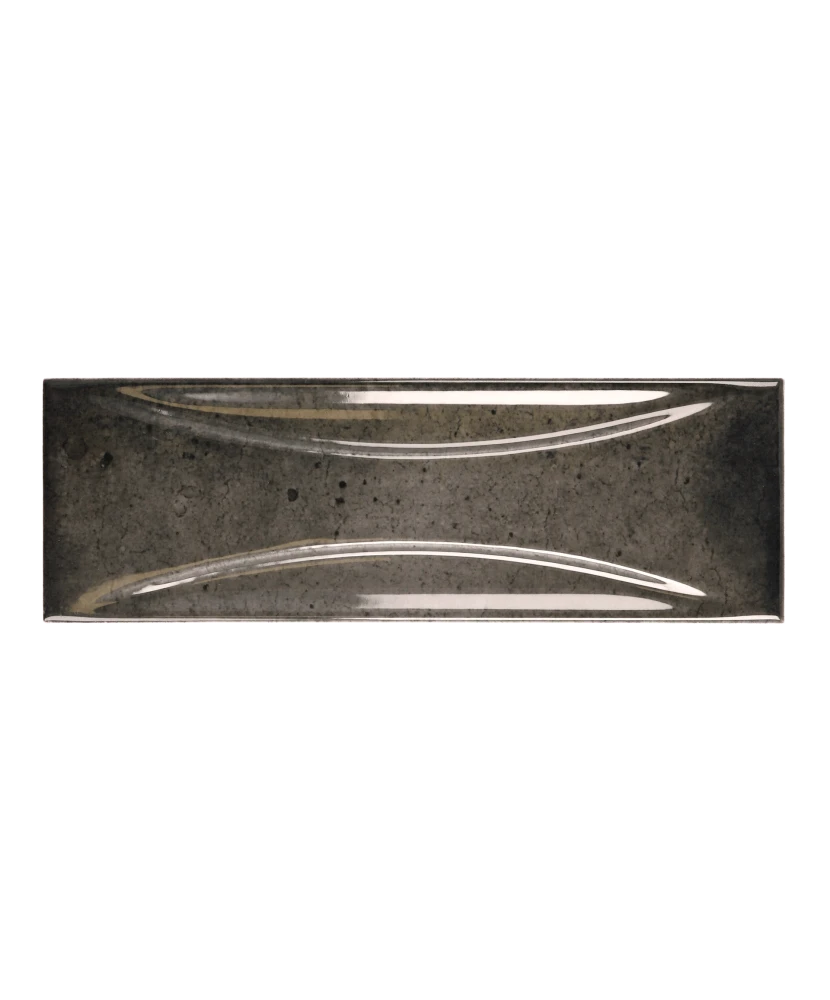 Carrelage Hanoi Arco Black Ash 6,5x20 cm - vue de face du carreau