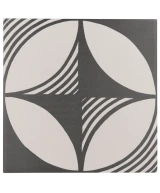 Carrelage Caprice Compass B&W 20x20 cm - vue de face du carreau