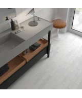Carrelage Wadi Snow 6x30 cm - posé en salle de bain