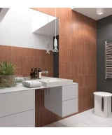 Carrelage Wadi Terra 6x30 cm - posé en salle de bain