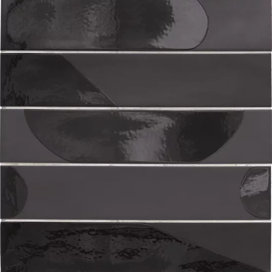 Carrelage Wadi Decor Noir 6x30 cm - panneau de carreaux