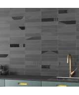 Carrelage Wadi Decor Noir 6x30 cm - vue d’ambiance