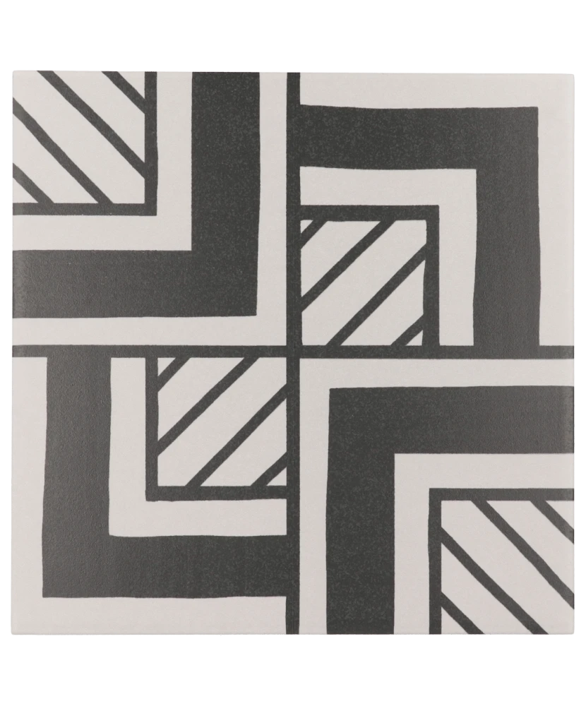 Carrelage Caprice Metropolitan B&W 20x20 cm - vue de face du carreau