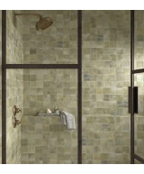 Carrelage Raku Sage 10x10 cm - posé en salle de bain
