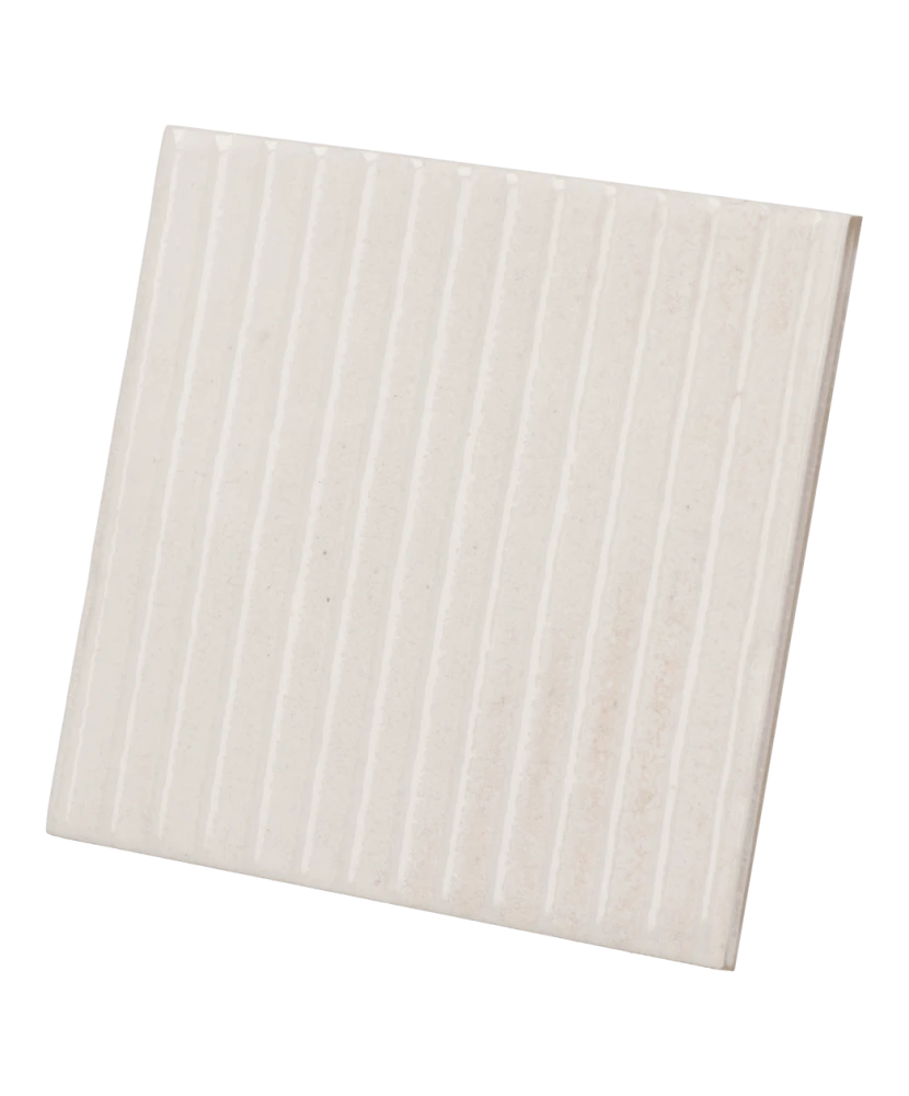 Carrelage Raku Line White 10x10 cm - vue latérale du carreau