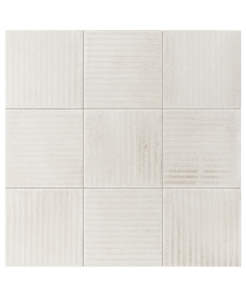 Carrelage Raku Line White 10x10 cm - détail du carreau