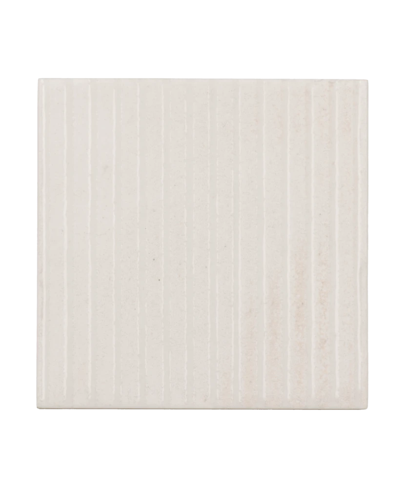 Carrelage Raku Line White 10x10 cm - vue de face du carreau