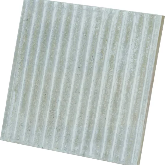 Carrelage Raku Line Sea 10x10 cm - vue latérale du carreau