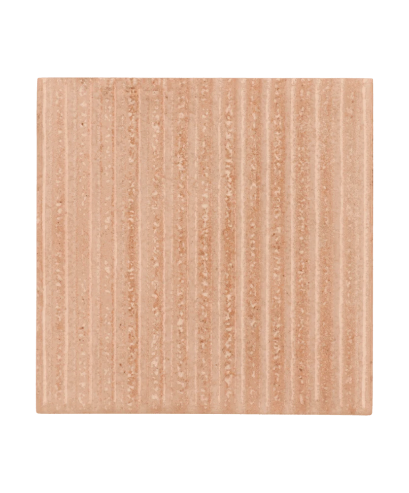 Carrelage Raku Line Nude 10x10 cm - vue de face du carreau