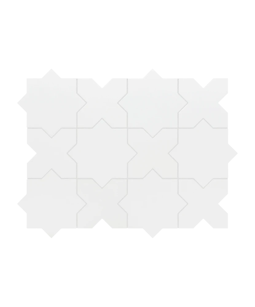 Carrelage Porto Cross White 12x12 cm - détail du carreau