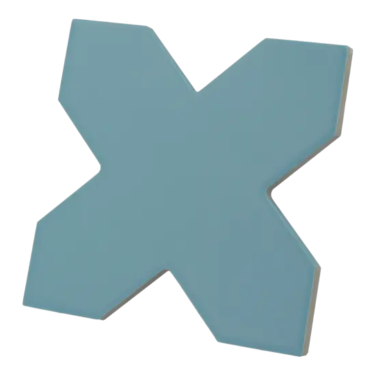 Carrelage Porto Cross Azure 12x12 cm - vue latérale du carreau