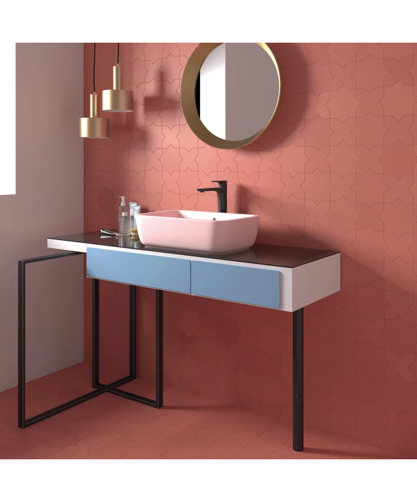 Carrelage Porto Cross Warm Siena 12x12 cm - vue d’ambiance