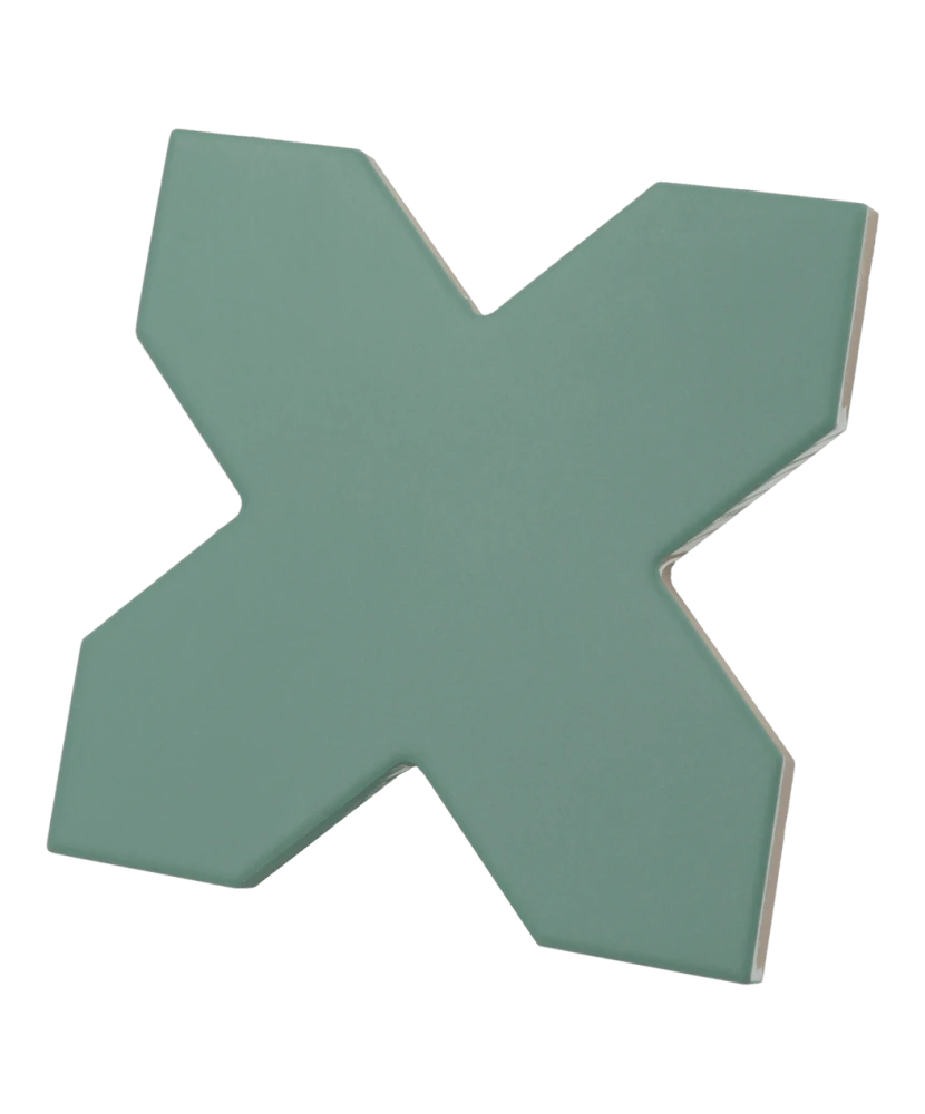 Carrelage Porto Cross Pickle Green 12x12 cm - vue latérale du carreau