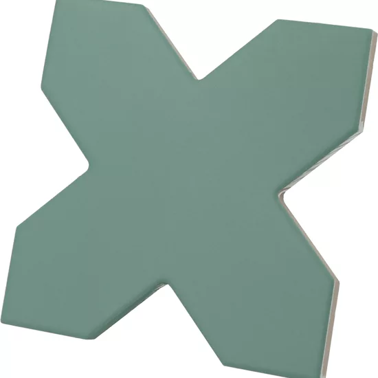 Carrelage Porto Cross Pickle Green 12x12 cm - vue latérale du carreau