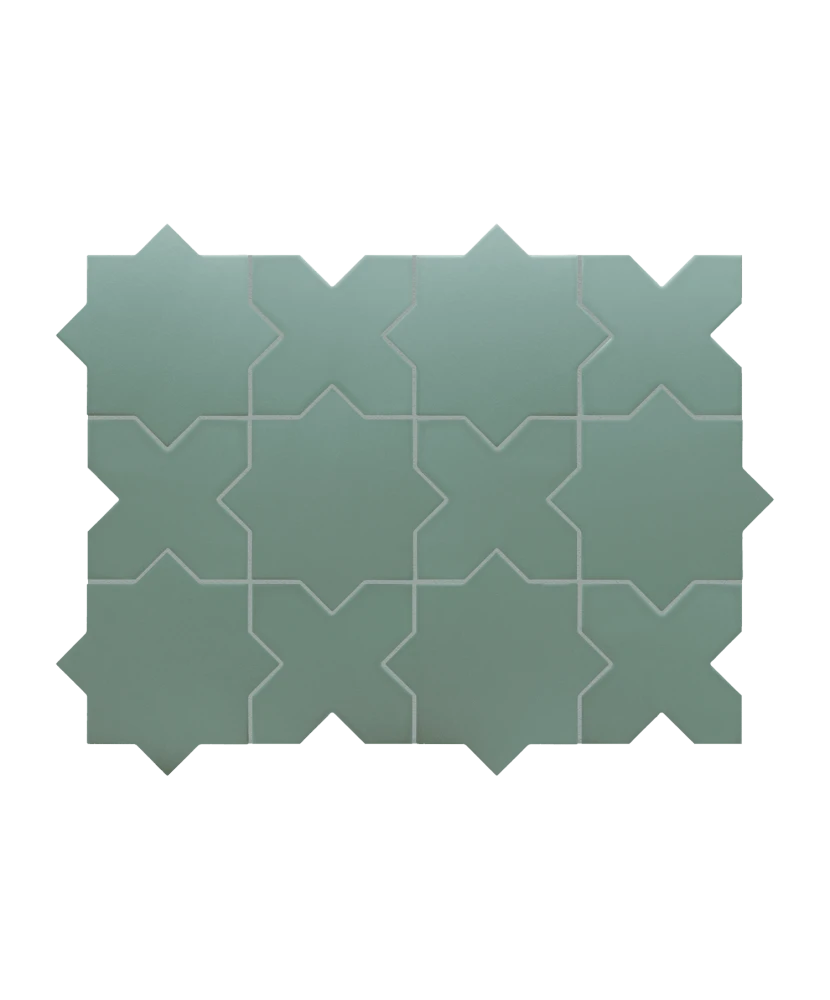Carrelage Porto Cross Pickle Green 12x12 cm - détail du carreau