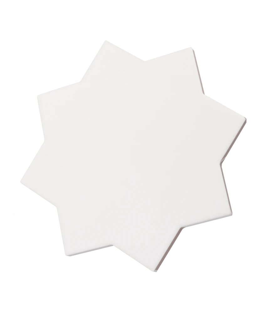 Carrelage Porto Star White 16,8x16,8 cm - vue latérale du carreau