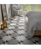 Carrelage Caprice Origami B&W 20x20 cm - vue d’ambiance