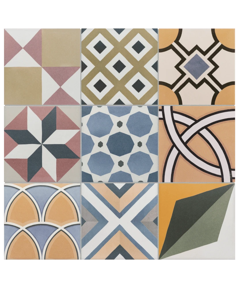 Carrelage Caprice Patchwork Colours 20x20 cm - panneau de carreaux