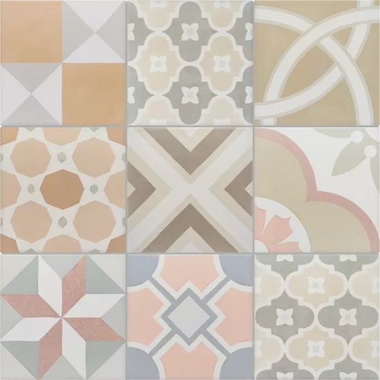 Carrelage Caprice Patchwork Pastel 20x20 cm - panneau de carreaux
