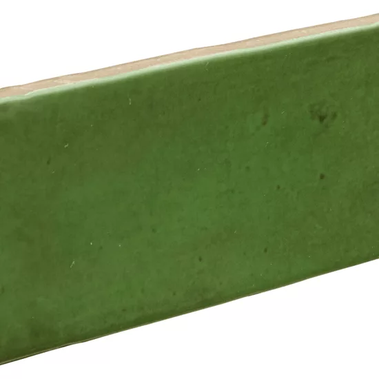 Carrelage Fango Green Gloss 5x15 cm - détail du carreau