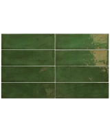 Carrelage Fango Green Gloss 5x15 cm - détail du carreau 2