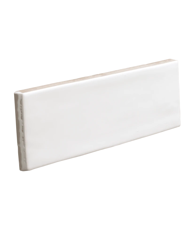 Carrelage Fango Blanc Gloss 5x15 cm - détail du carreau