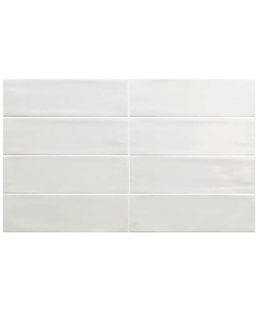 Carrelage Fango Blanc Gloss 5x15 cm - détail du carreau 2