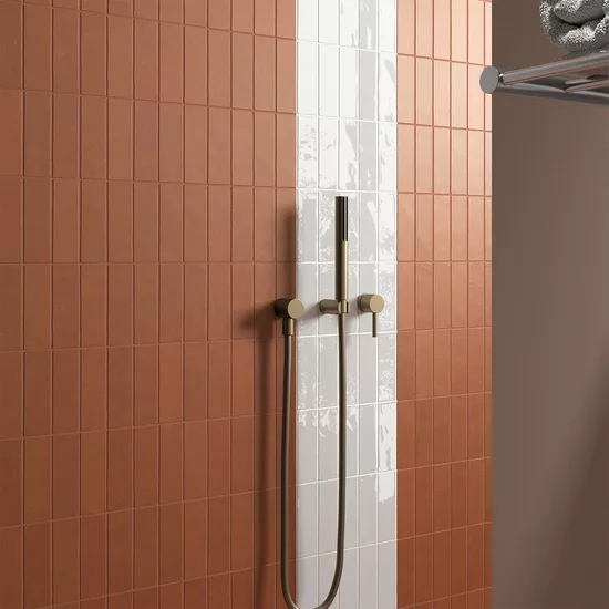 Carrelage Fango Blanc Gloss 5x15 cm - vue d’ambiance 4