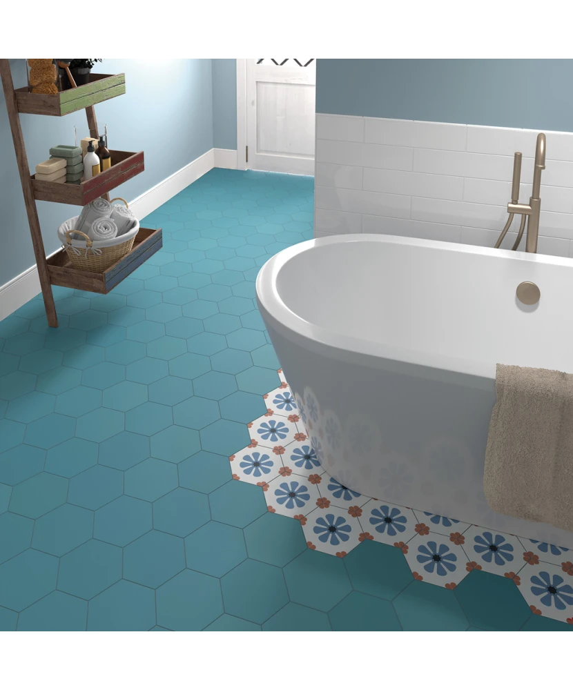 Carrelage Coimbra Azure 17,5x20 cm - vue d’ambiance