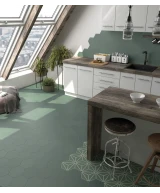 Carrelage Coimbra Pickle Green 17,5x20 cm - posé en terrasse