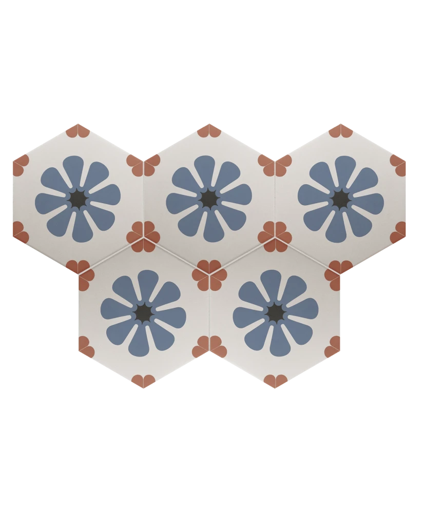 Carrelage Coimbra Bella Blue 17,5x20 cm - détail du carreau