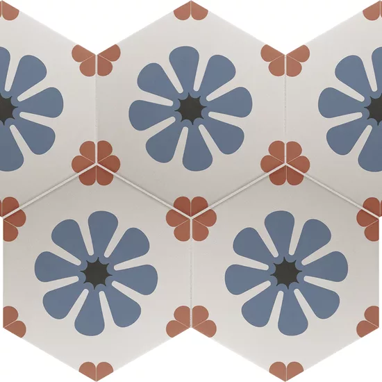 Carrelage Coimbra Bella Blue 17,5x20 cm - détail du carreau