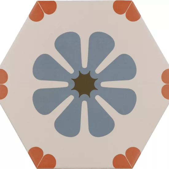 Carrelage Coimbra Bella Blue 17,5x20 cm - détail du carreau 2