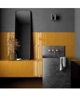 Carrelage Vitral Axis Honey Reactive 5x40 cm - posé en salle de bain