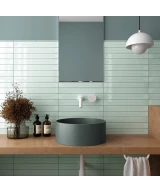 Carrelage Vitral Axis Mint 5x40 cm - posé en salle de bain