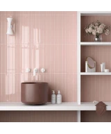 Carrelage Vitral Axis Pink 5x40 cm - vue d’ambiance