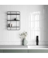 Carrelage Vitral Snow 5x40 cm - posé en cuisine