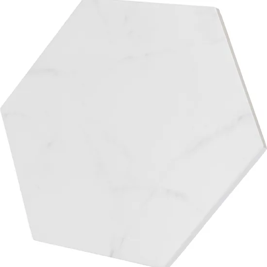 Carrelage Carrara Hexagon 17,5x20 cm - vue latérale du carreau