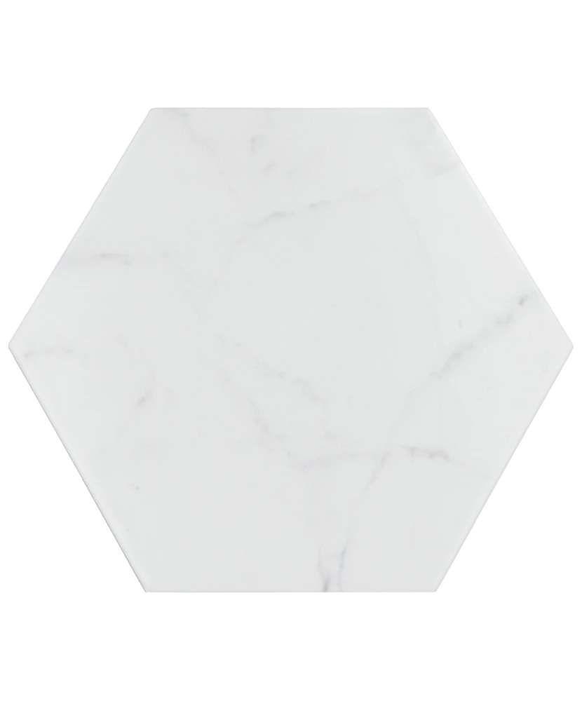 Carrelage Carrara Hexagon 17,5x20 cm - vue de face du carreau