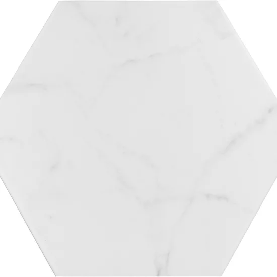 Carrelage Carrara Hexagon 17,5x20 cm - vue de face du carreau