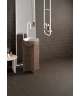 Carrelage Stage Brown 10x10 cm - posé en salle de bain