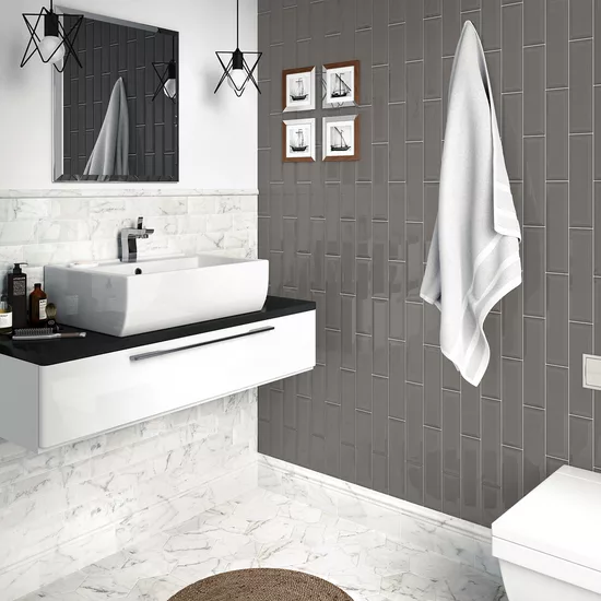 Carrelage Carrara Hexagon 17,5x20 cm - vue d’ambiance