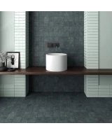 Carrelage Stage Denim 10x10 cm - posé en salle de bain