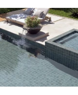 Carrelage Stage Denim 10x10 cm - posé dans un espace piscine