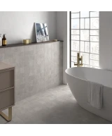 Carrelage Stage Grey 10x10 cm - posé en salle de bain