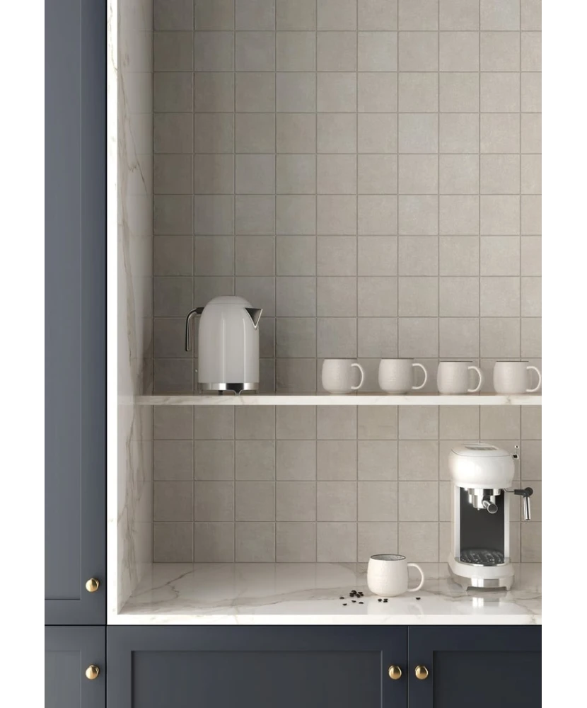 Carrelage Stage Taupe 10x10 cm - posé en cuisine 2