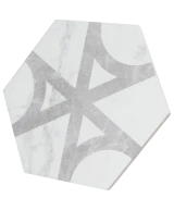 Carrelage Carrara Hexagon Flow 17,5x20 cm - vue latérale du carreau