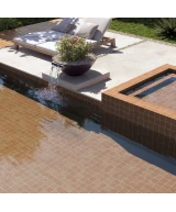 Carrelage Stage Terracotta 10x10 cm - posé dans un espace piscine