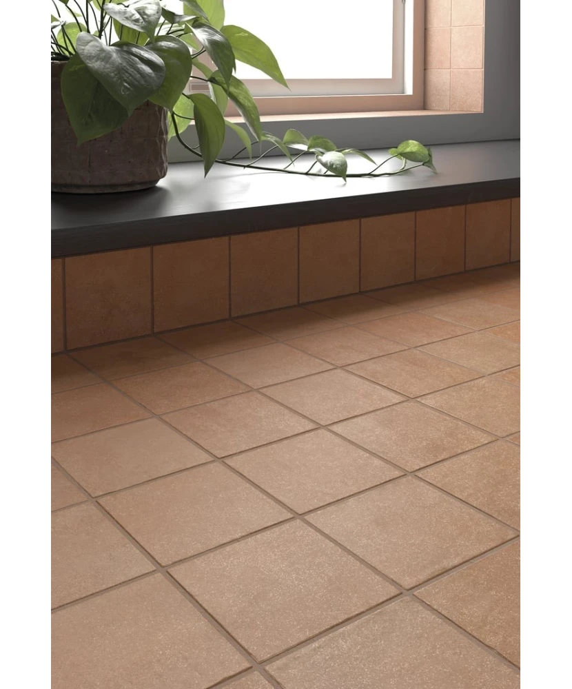 Carrelage Stage Terracotta 10x10 cm - posé en salle de bain 2